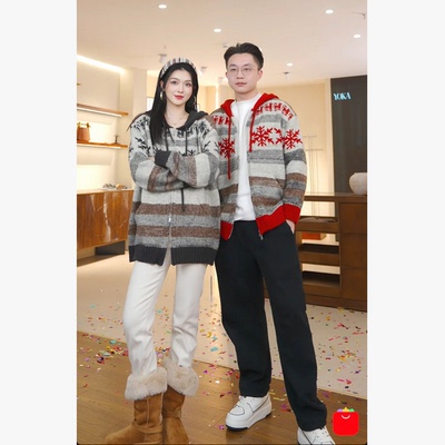 【呼呼严选】黛利新款时尚连帽百搭加厚针织开衫毛衣女DLMY-9594