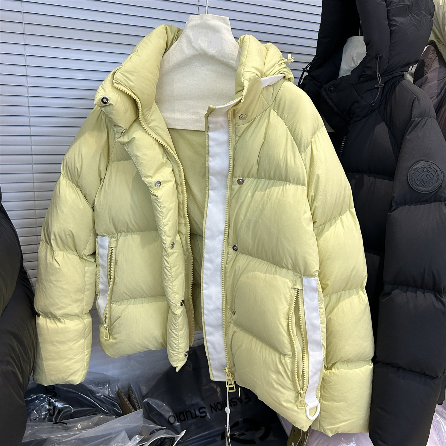 欧洲站欧货2025冬季新款连帽90白鹅绒羽绒服女宽松时尚外套潮9113