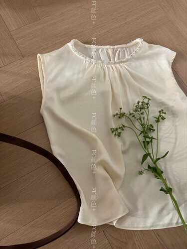 FC真丝显气质钉珠无袖背心坎肩