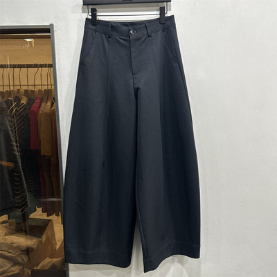 欧洲站欧货2026春季新款高腰阔腿裤女黑色直筒长裤显瘦松弯刀裤