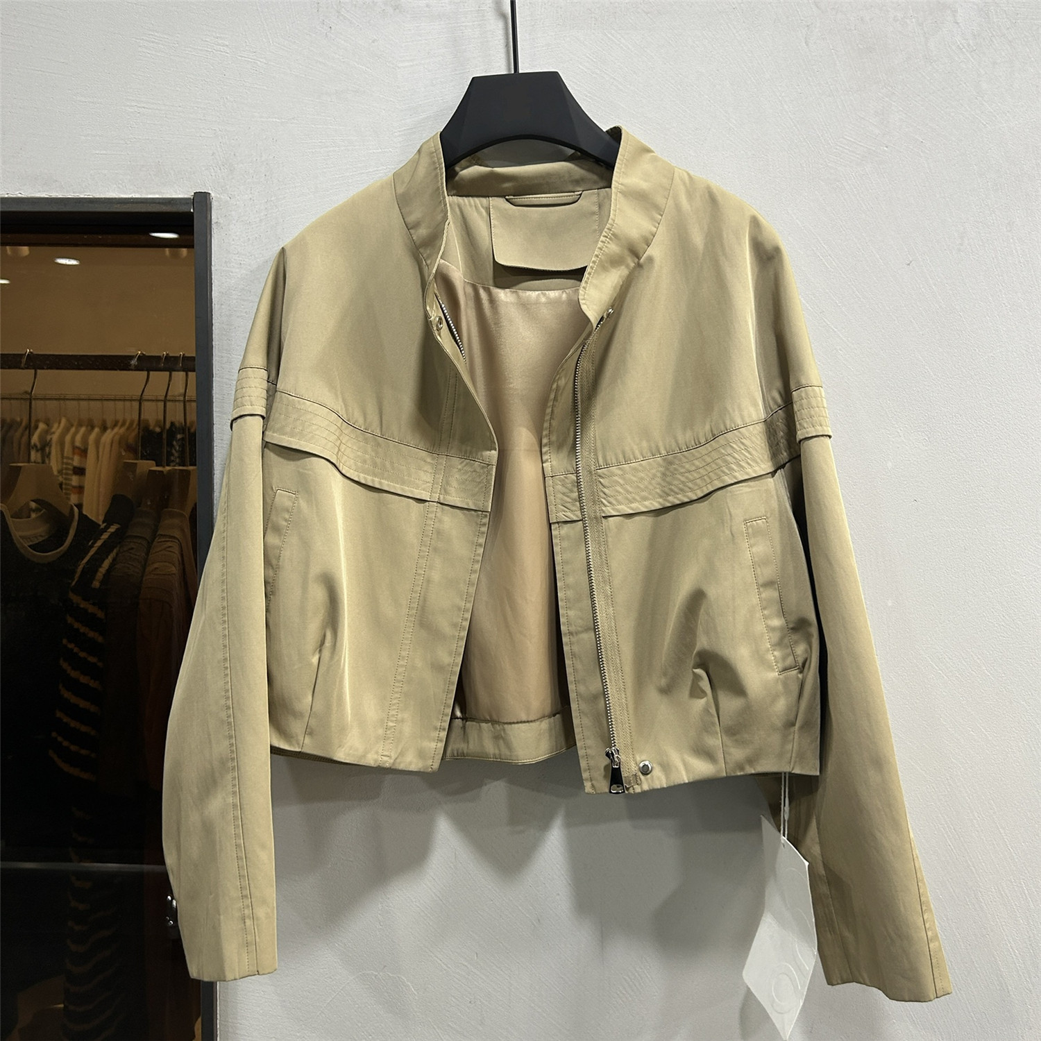 欧洲站欧货2026春季新款立领短外套女宽松减龄小个子夹克开衫上衣