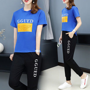2024年夏季新款大码胖mm运动服套装女潮牌宽松洋气休闲显瘦两件套