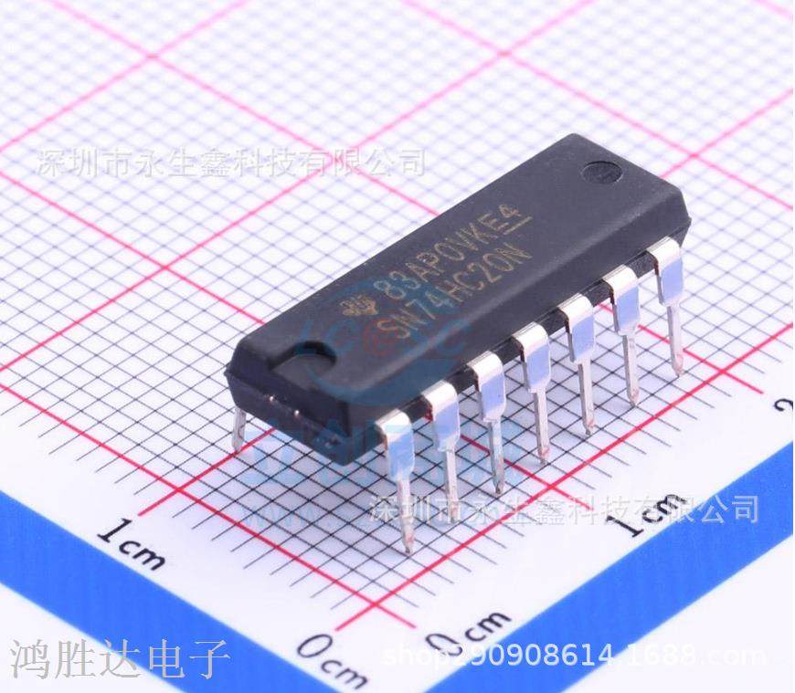 SN74HC20N 门芯片 DIP14 集成电路 数字电路 直插逻辑IC
