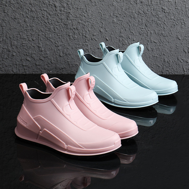 百搭内增高雨鞋外贸低帮雨鞋女士潮短筒浅口雨靴外卖水鞋钓鱼胶鞋