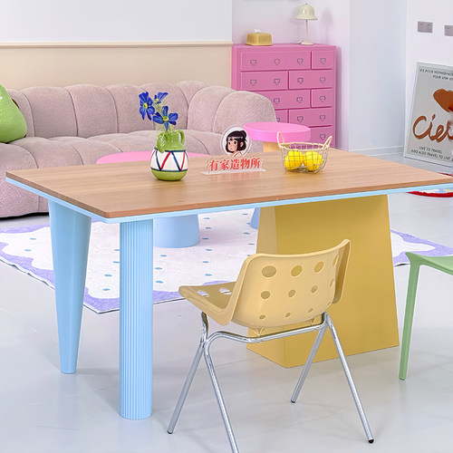 全实木多巴胺餐桌有家造物