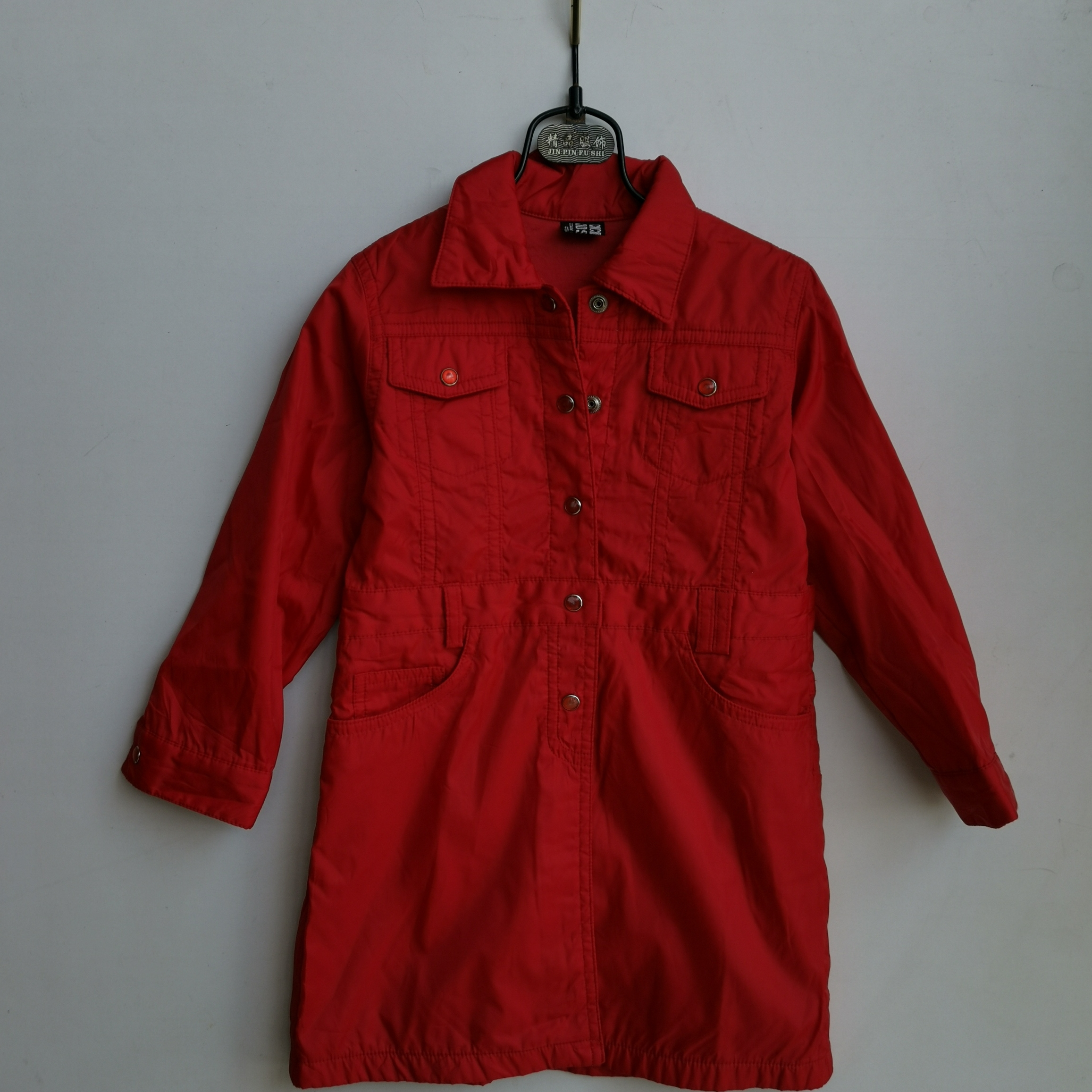 CMCR红色长袖连衣裙女童裙子小童90