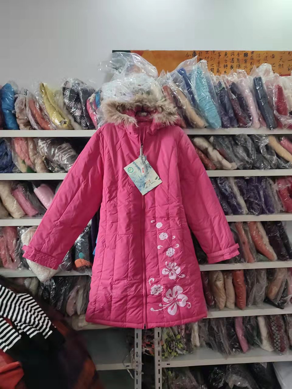 冬之语羽绒服玫红色绿色暗红色女款女士长款羽绒服160-165