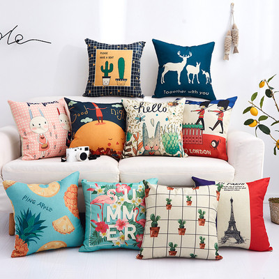 卡通动漫四季亚麻抱枕