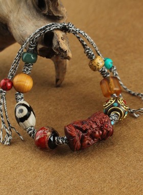 藏式天珠手链木质复古男女