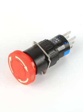 红色自锁蘑菇头急停小型按钮开关LA16Y-11/22ZS三六脚插式开孔16