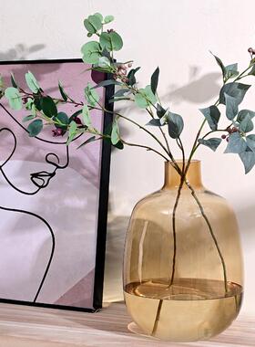 「落地大花瓶」大容量高标准玻璃花瓶小口大肚木本类鲜切枝专用