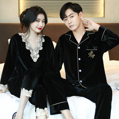 金丝绒情侣睡衣秋冬季