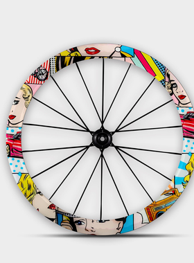 自行公路车轮圈贴纸保护膜卡通装饰改装防剐蹭划痕遮挡动漫个性