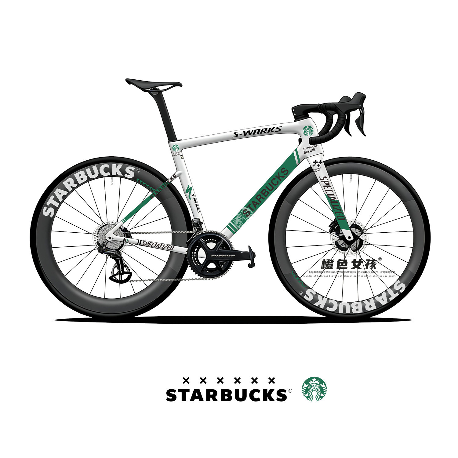 适用于闪电美利达捷安特喜德盛公路自行车涂装贴纸轮组LOGO字标贴