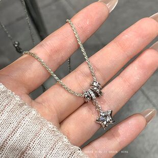 灿若繁星!闪锆星星吊坠项链女高级感轻奢小众锁骨链气质百搭配饰