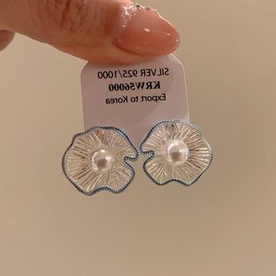 法式中古vintage设计几何宫廷风镂空珍珠花球耳钉清冷感夏日百搭