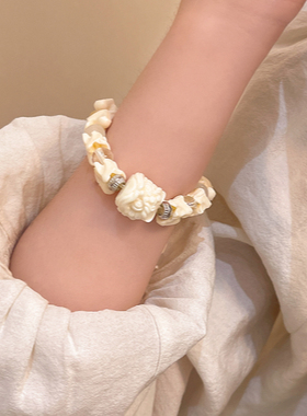 新中式白色醒狮手链女情侣高级