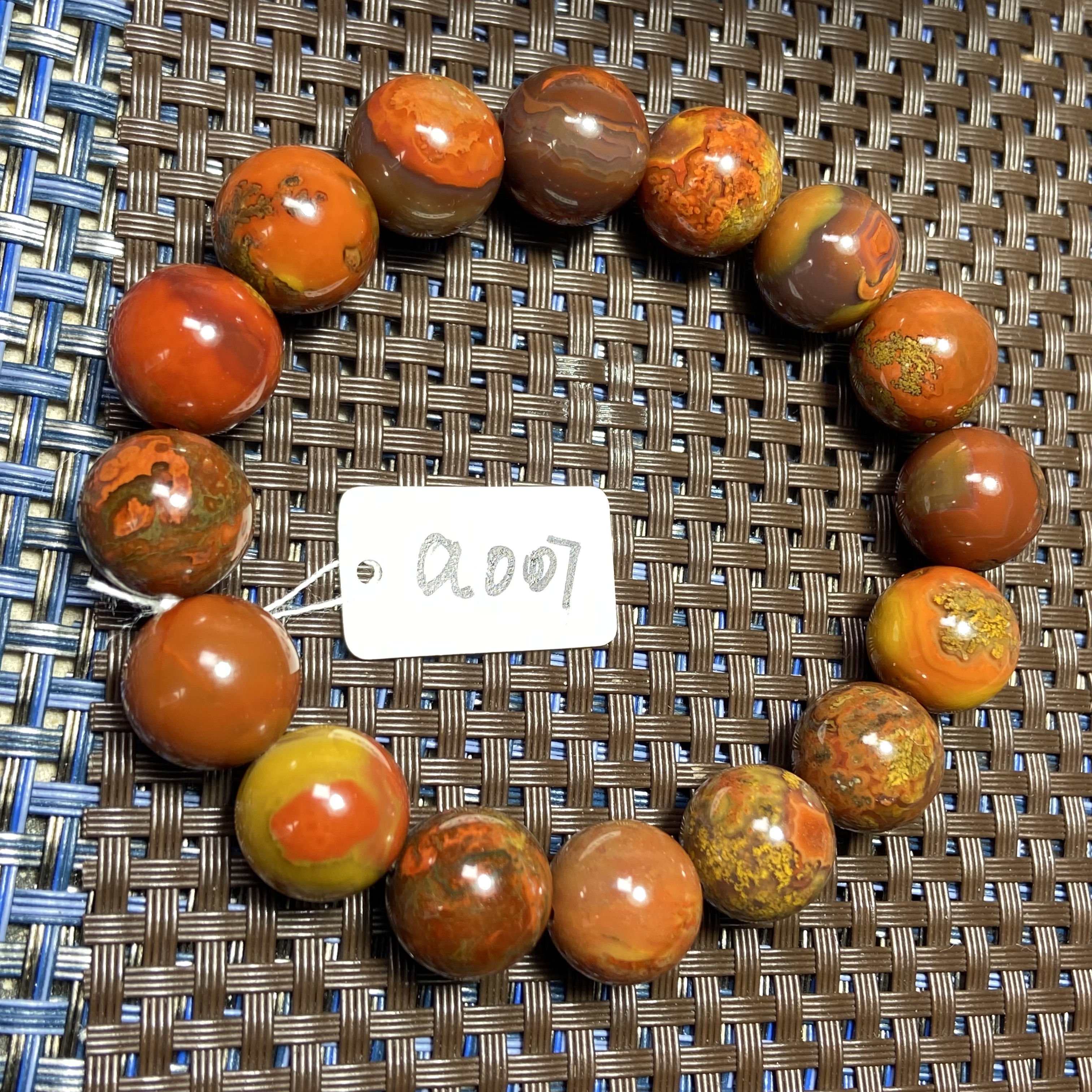 战国红玛瑙手串河北宣化同料精品一物一图玉化手串送朋友