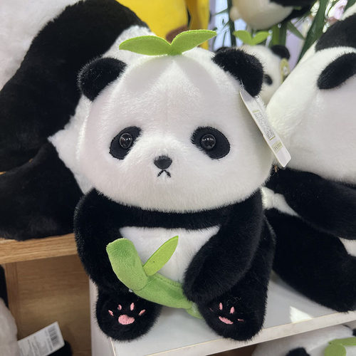 富竹熊猫系列坐姿公仔名创优品