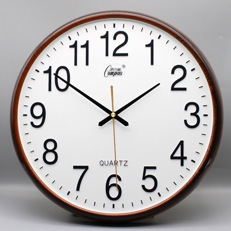 康巴丝圆形凸面玻璃简约客厅挂钟家用大表盘挂墙钟表网红石英钟