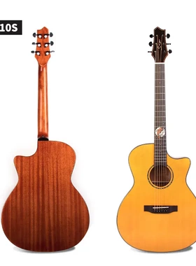 斯麦乐器40寸单板民谣吉他云杉木亮光缺角单板进阶木吉他男弹唱琴