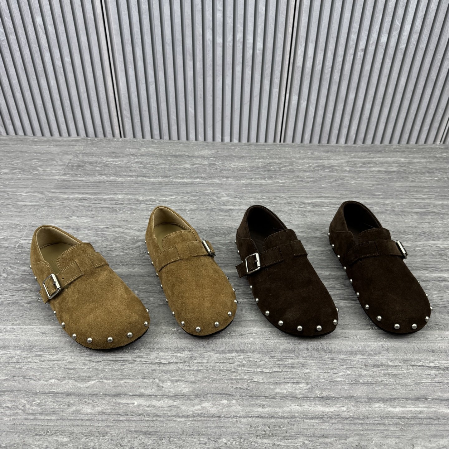 欧货欧洲站2026春季新款铆钉乐福鞋女真皮平底一脚蹬休闲豆豆鞋潮,女鞋,乐福鞋（豆豆鞋）,淘宝优惠券,粉丝福利购,淘宝优惠卷