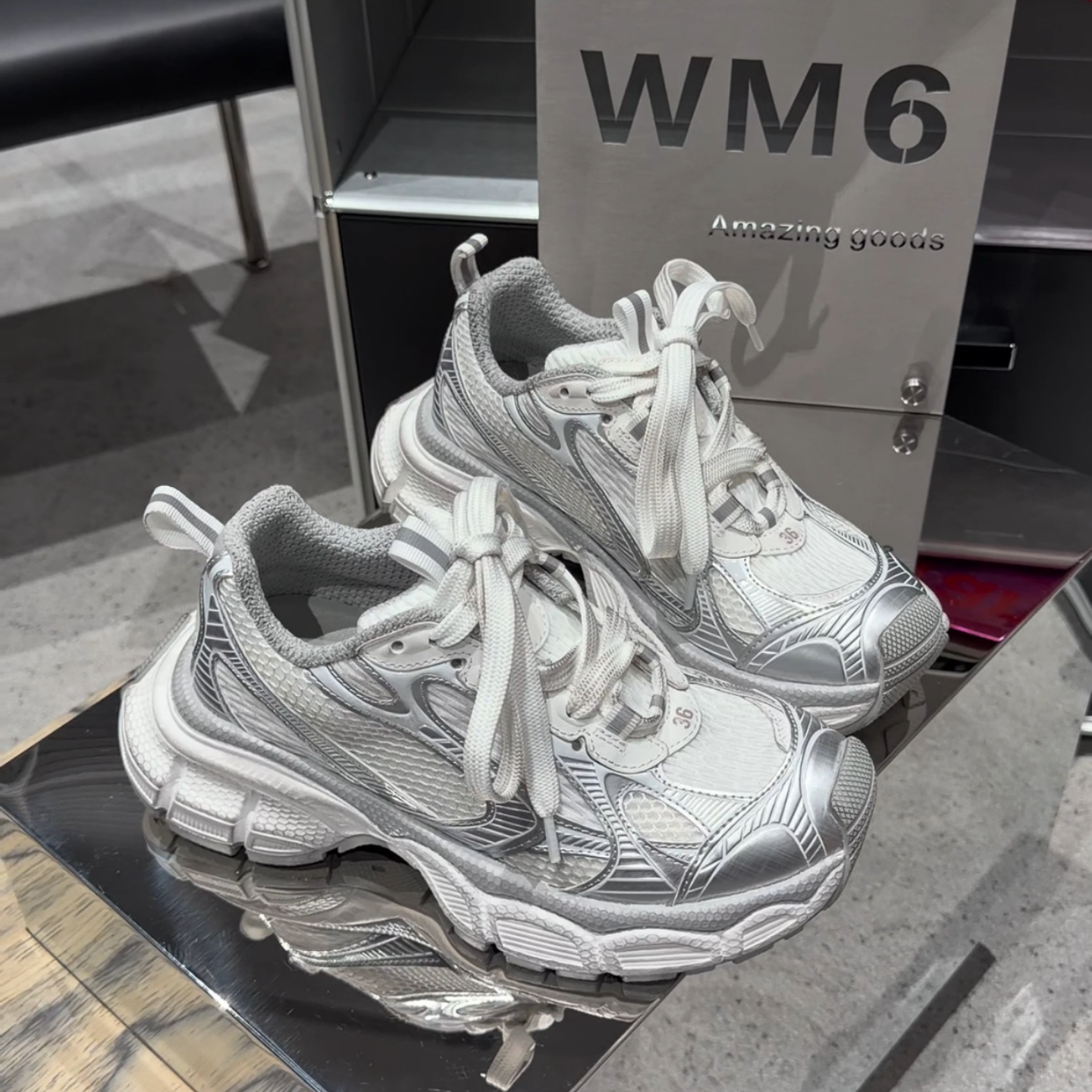 WM6女鞋2026春季新款厚底老爹鞋女欧货欧洲站真皮百搭增高休闲鞋,女鞋,老爹鞋,淘宝优惠券,粉丝福利购,淘宝优惠卷