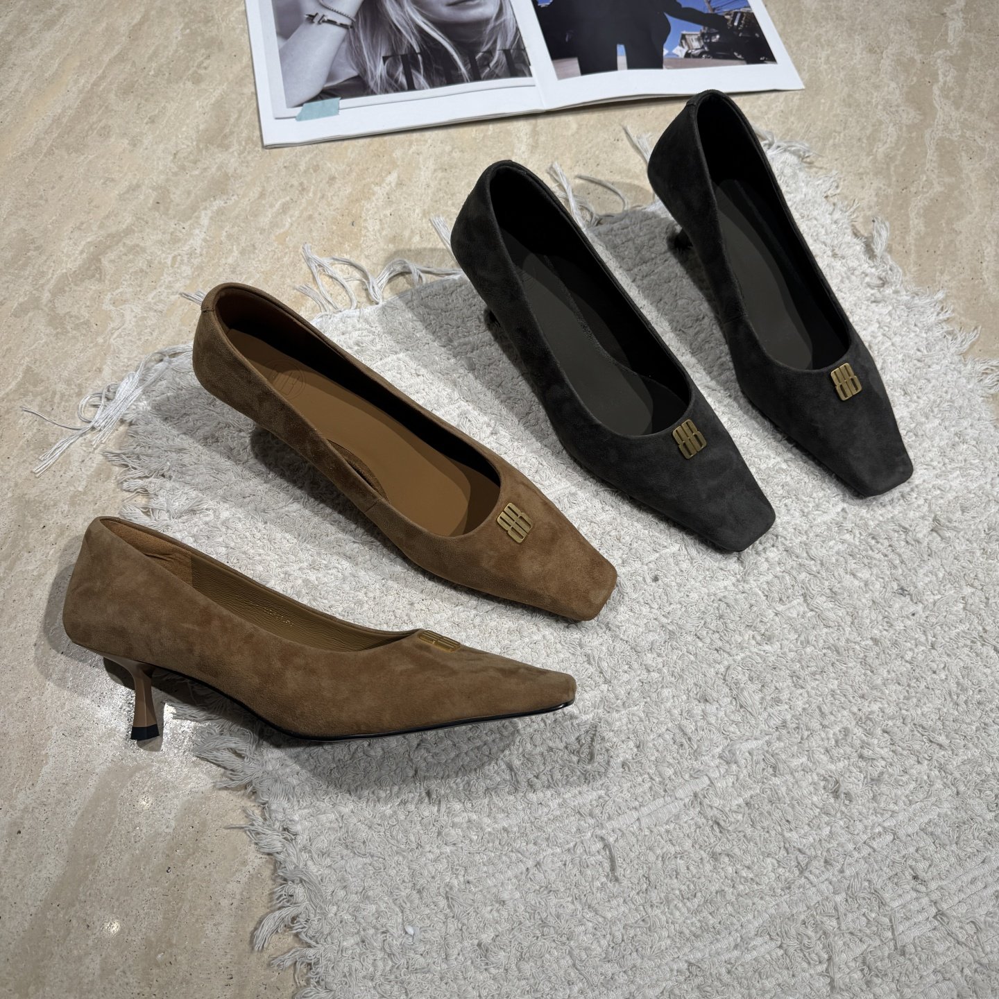 2026春季新款方头浅口单鞋女欧货欧洲站细跟金属装饰通勤高跟鞋潮,女鞋,浅口单鞋,淘宝优惠券,粉丝福利购,淘宝优惠卷