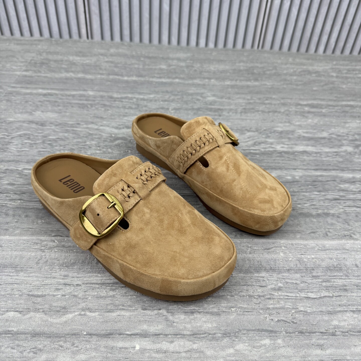 欧货欧洲站休闲风包头拖鞋女2026春新款真皮厚底勃肯鞋懒人半拖鞋