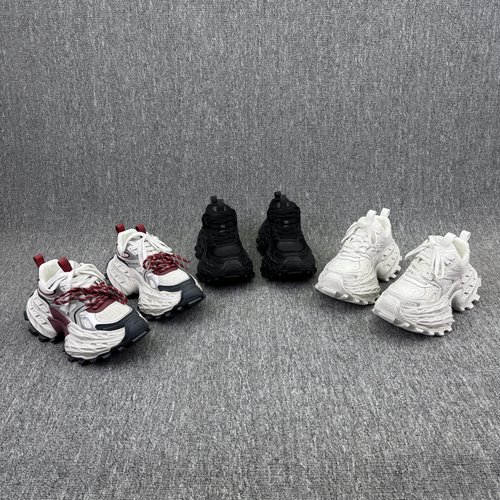 高跟厚底松糕鞋系带拼色老爹鞋潮
