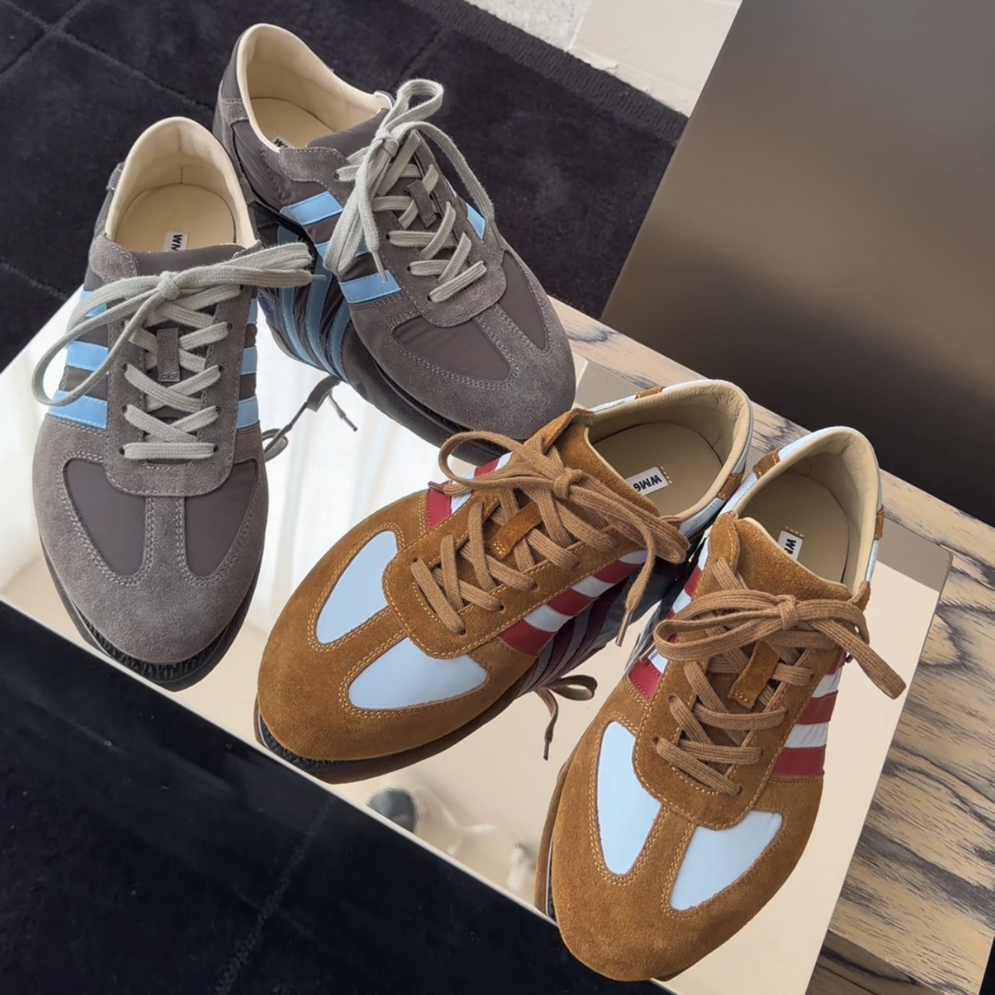 WM6欧洲站欧货真皮女鞋2026春季新款拼色德训鞋系带平底休闲鞋潮,女鞋,德训鞋,淘宝优惠券,粉丝福利购,淘宝优惠卷