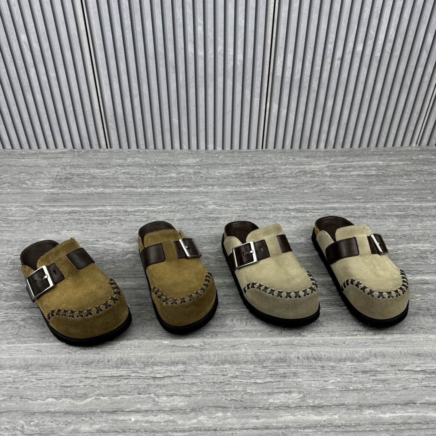 2026春季新款真皮勃肯鞋女欧货欧洲站厚底一脚蹬百搭休闲包头拖鞋