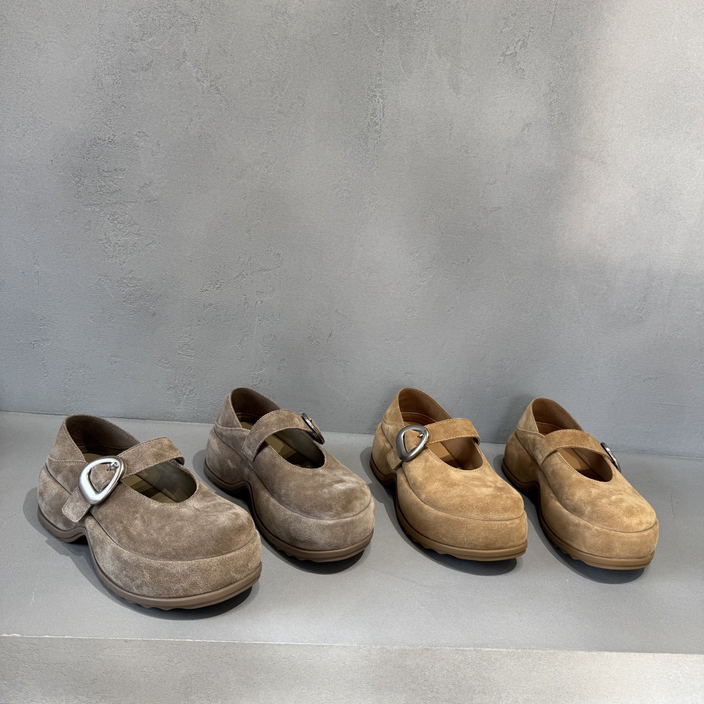 欧货欧洲站磨砂皮乐福鞋女2026春季新款松糕底厚底魔术贴百搭单鞋,女鞋,乐福鞋（豆豆鞋）,淘宝优惠券,粉丝福利购,淘宝优惠卷