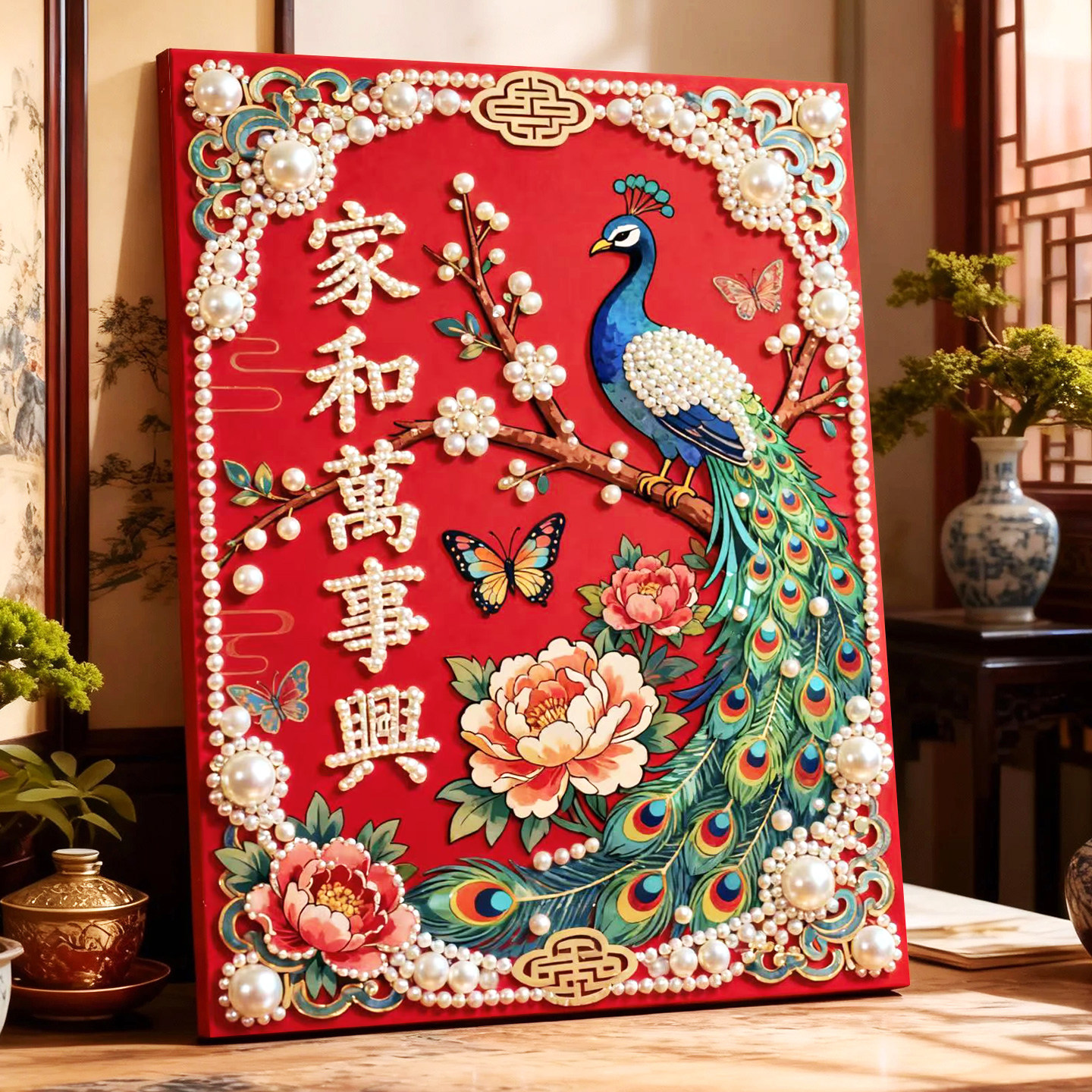 家和万事兴diy珍珠画手工粘贴福字新年迎财神珍珠装画饰精选挂画,家居饰品,DIY/数字油画,淘宝优惠券,粉丝福利购,淘宝优惠卷