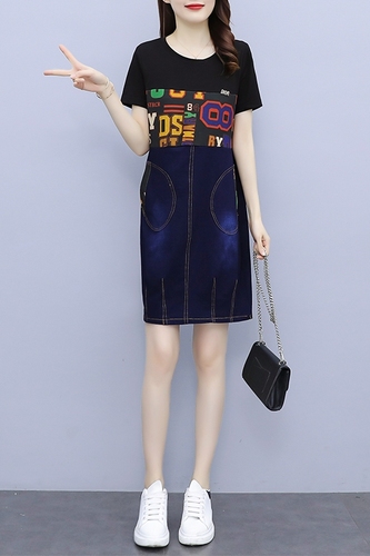 Real shooting large knitted denim skirt 2022 summer new medium and long Korean slim and meat covered casual skirt