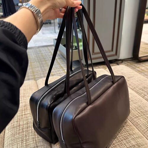 Astra小羊皮极简保龄球手提包包