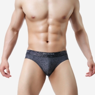 DomiGe杜米国际蜘蛛网性感男士三角内裤时尚个性冰丝男式三角裤