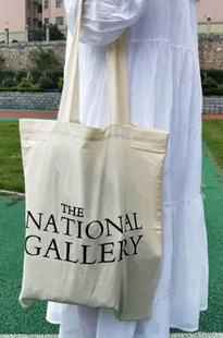 英国街拍ins单宿The national Gallery帆布袋单肩手提袋百搭字母
