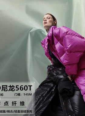 轻盈羽绒服面料【10D尼龙560T】云朵泡芙零点纤维高密防绒柔软布