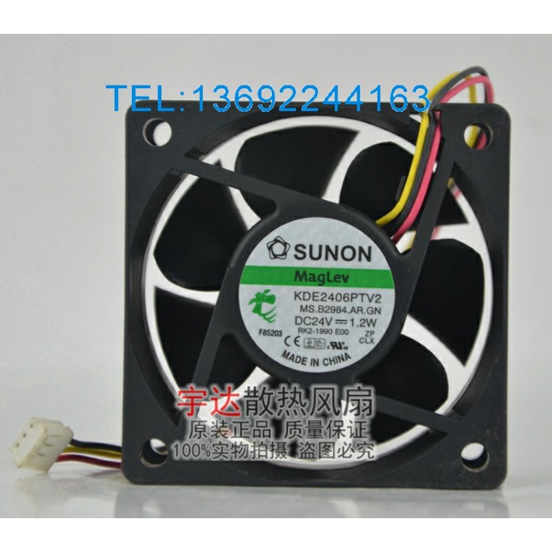 SUNON 6025 KDE2406PTV2 24V 1.2W 6CM 6025 3线 变频器散热风扇