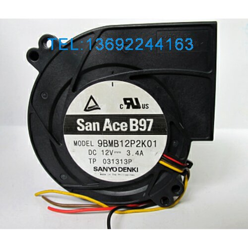汕洋 涡轮鼓风机 SANACEB97 12V 3.4A 9BMB12P2K01 4针4线