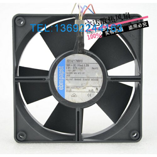 正品ebmpapst风扇12CM 12032 24V 3.2W 防水风扇4314/17MVU 四线