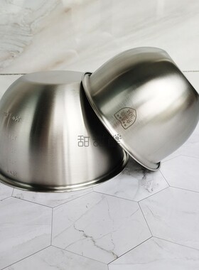Titibear 食品级304不锈钢打蛋盆加深带刻度料理盆调料盆烘焙工具