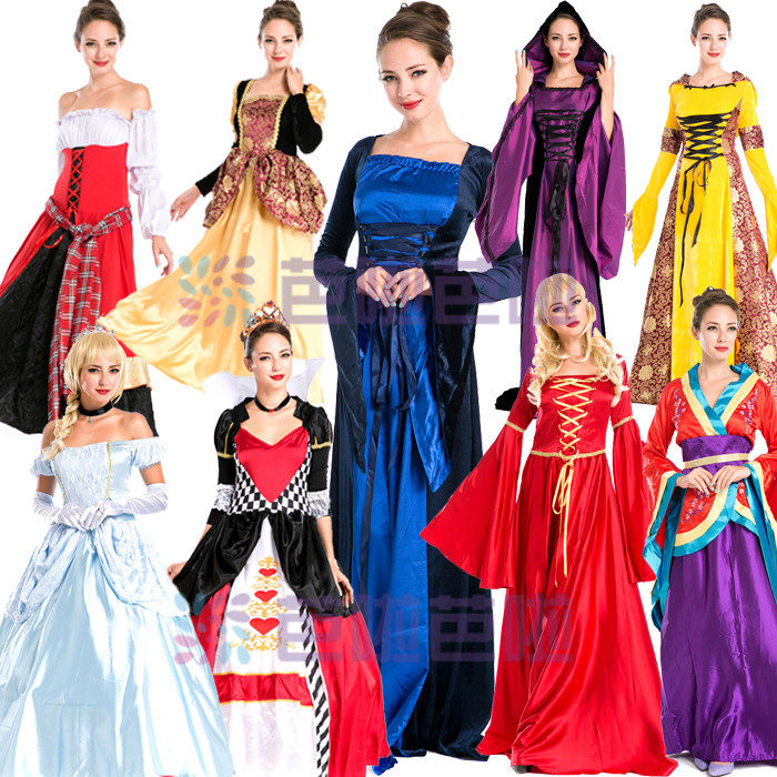 万圣节英国贵族女王装晚宴服欧洲复古宫廷服装 奢华公主裙
