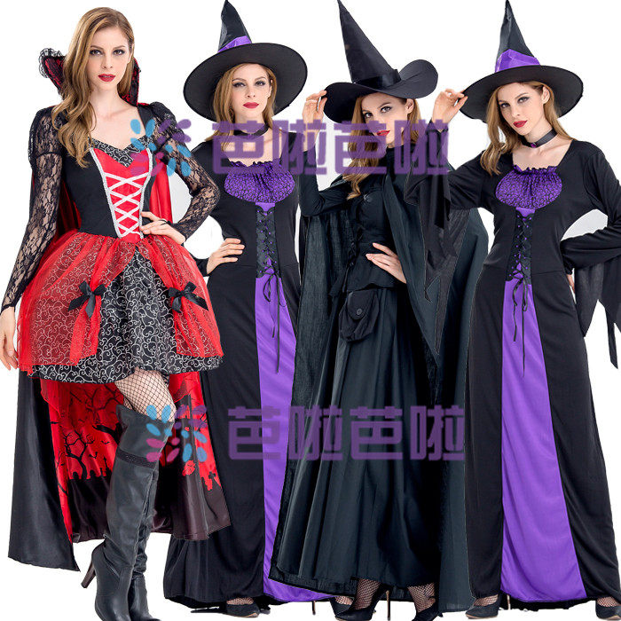 万圣节cosplay服装吸血鬼黑色鬼新娘女王女巫装天使海盗角色扮演