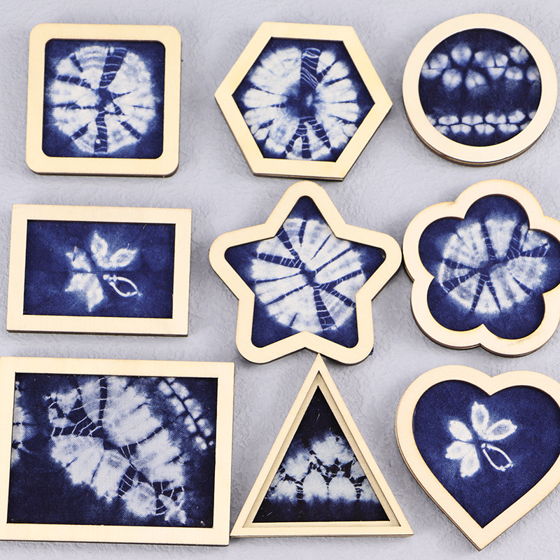 扎染冰箱贴木框冰箱磁贴家居饰品创意挂件贵州蓝染文旅手工小礼品