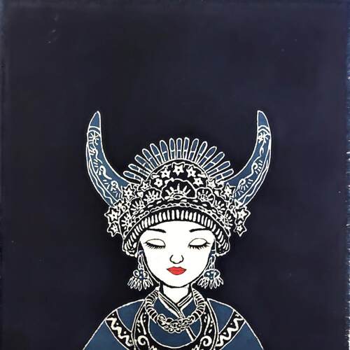 手工蜡染装饰画墙面背景布挂布苗族手绘壁挂画贵州工艺品伴手礼
