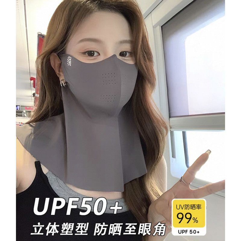 立体冰丝防晒面罩女夏季透气护眼角防紫外线全脸护颈一体遮阳口罩