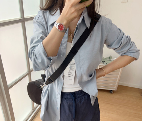 白云推荐lu同款女秋款衬衣Buton-Fro长袖衬衫休闲百搭舒适衬衣