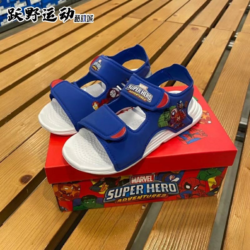 正品Adidas阿迪达斯 漫威联名 中童 夏季魔术贴露指凉鞋FY8938